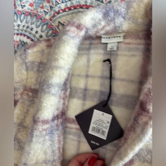 Ava & Viv Pink and Purple Plaid open front Shacket - Picture 11 of 11